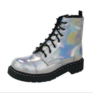 RARE TUK Anarchic holographic combat boots
